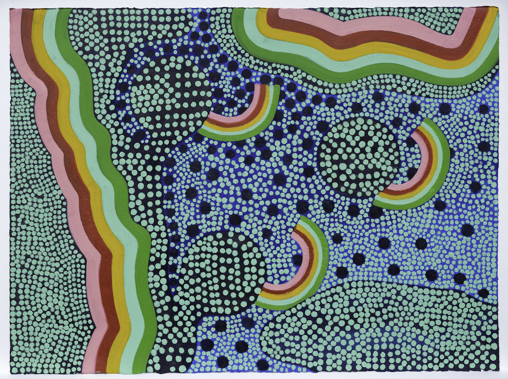 Abstract with Rainbows and 3 Circles