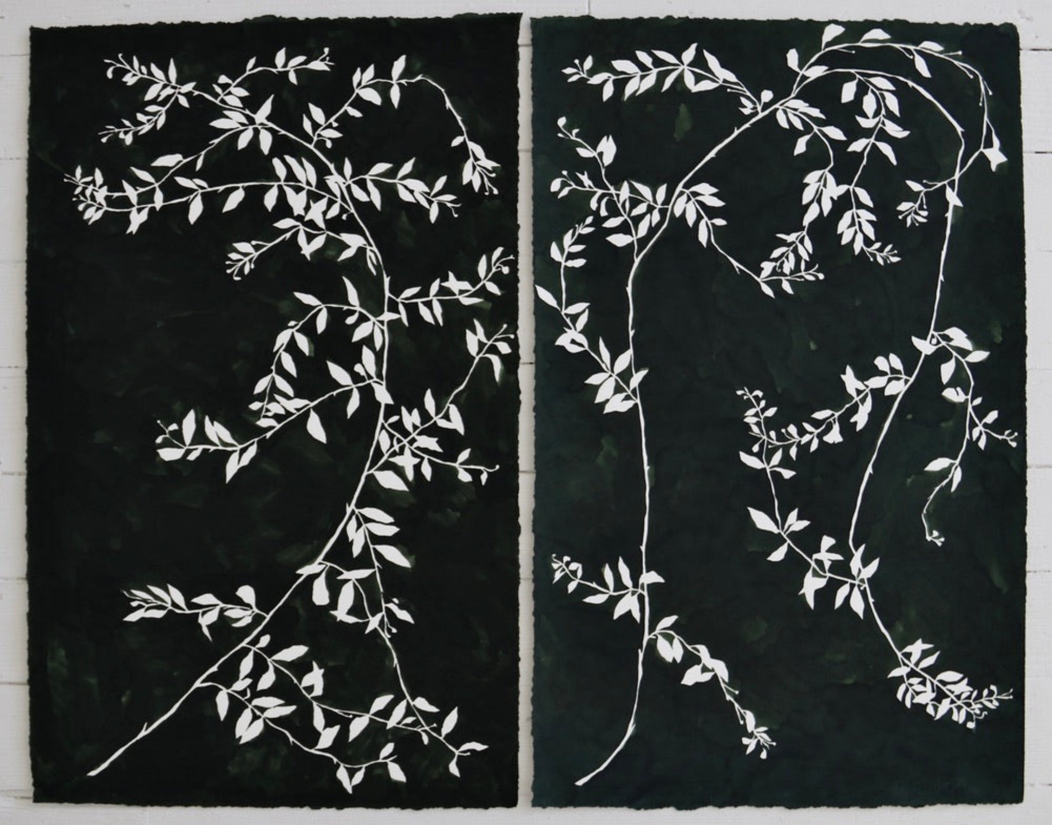 Vines Pen and Ink Diptych
