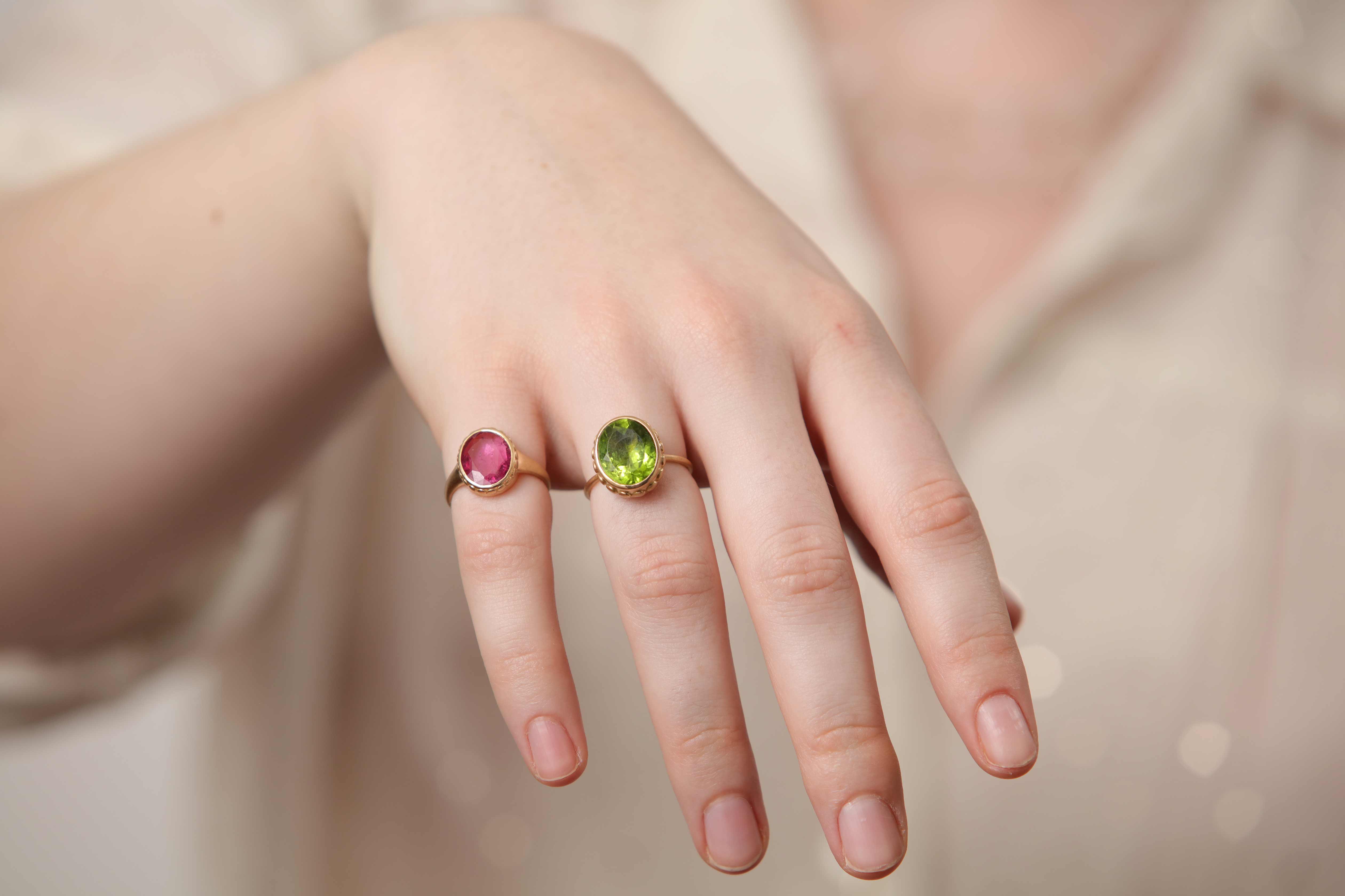 Oval Pink Tourmaline Ring