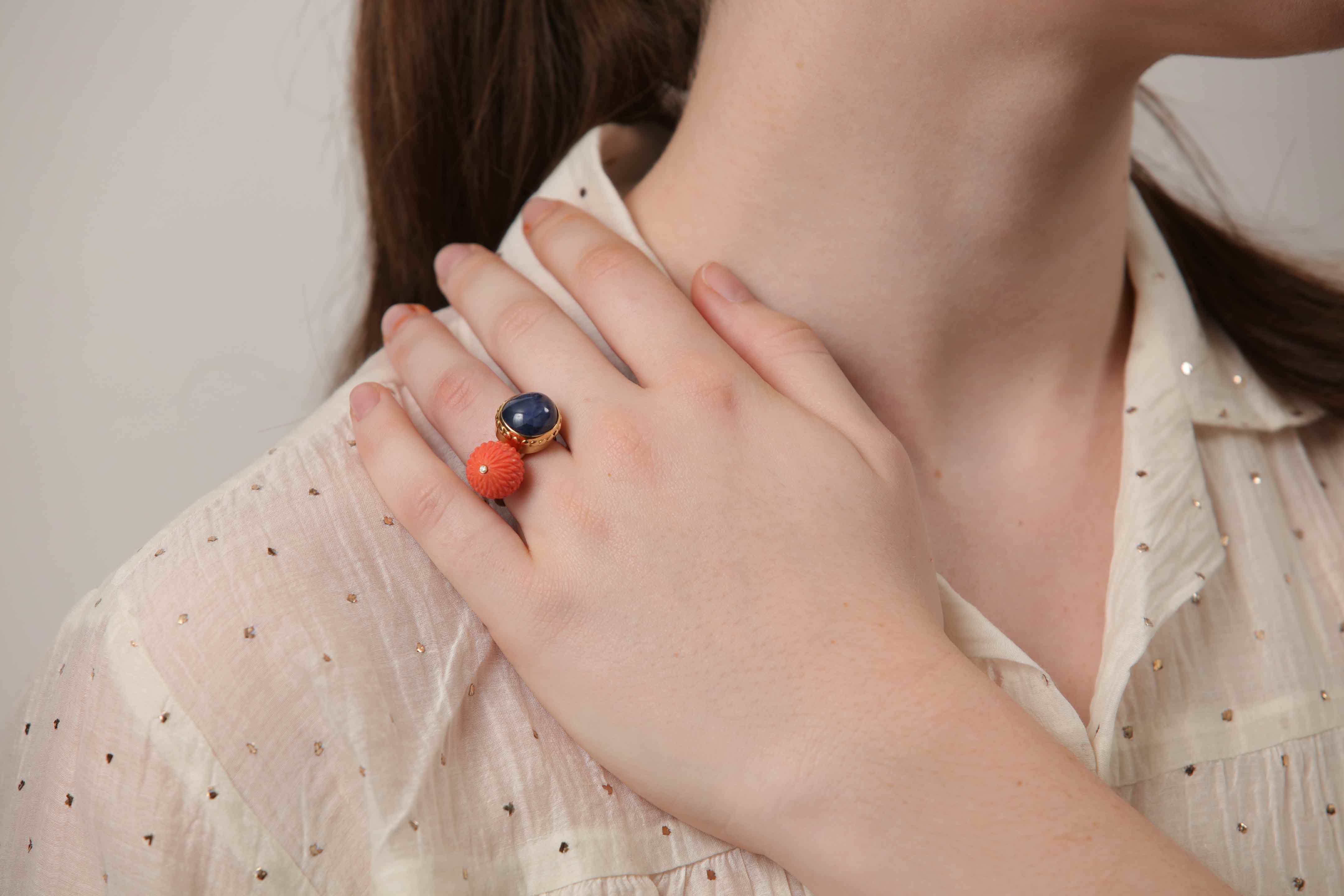 Sapphire Cabochon Ring