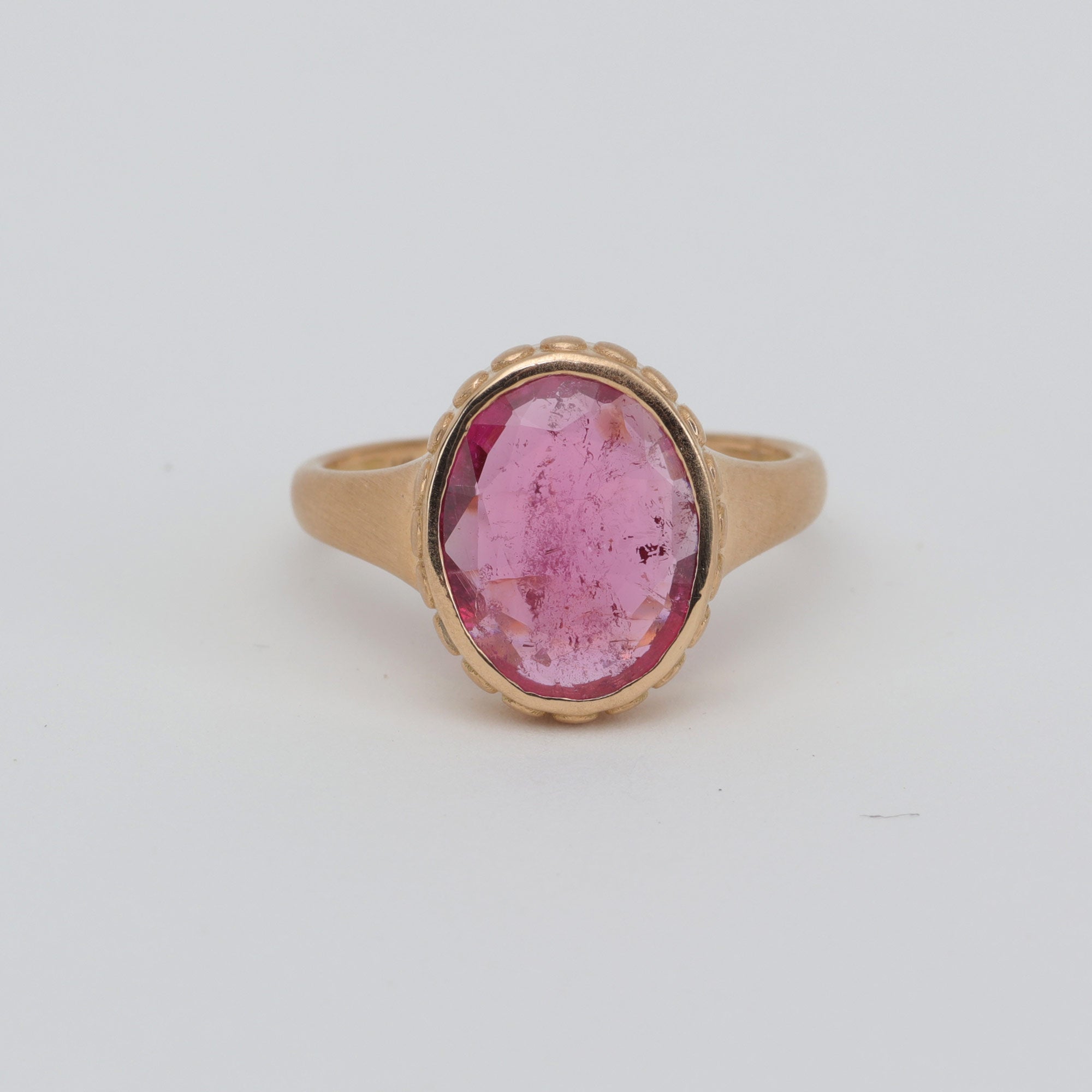 Oval Pink Tourmaline Ring