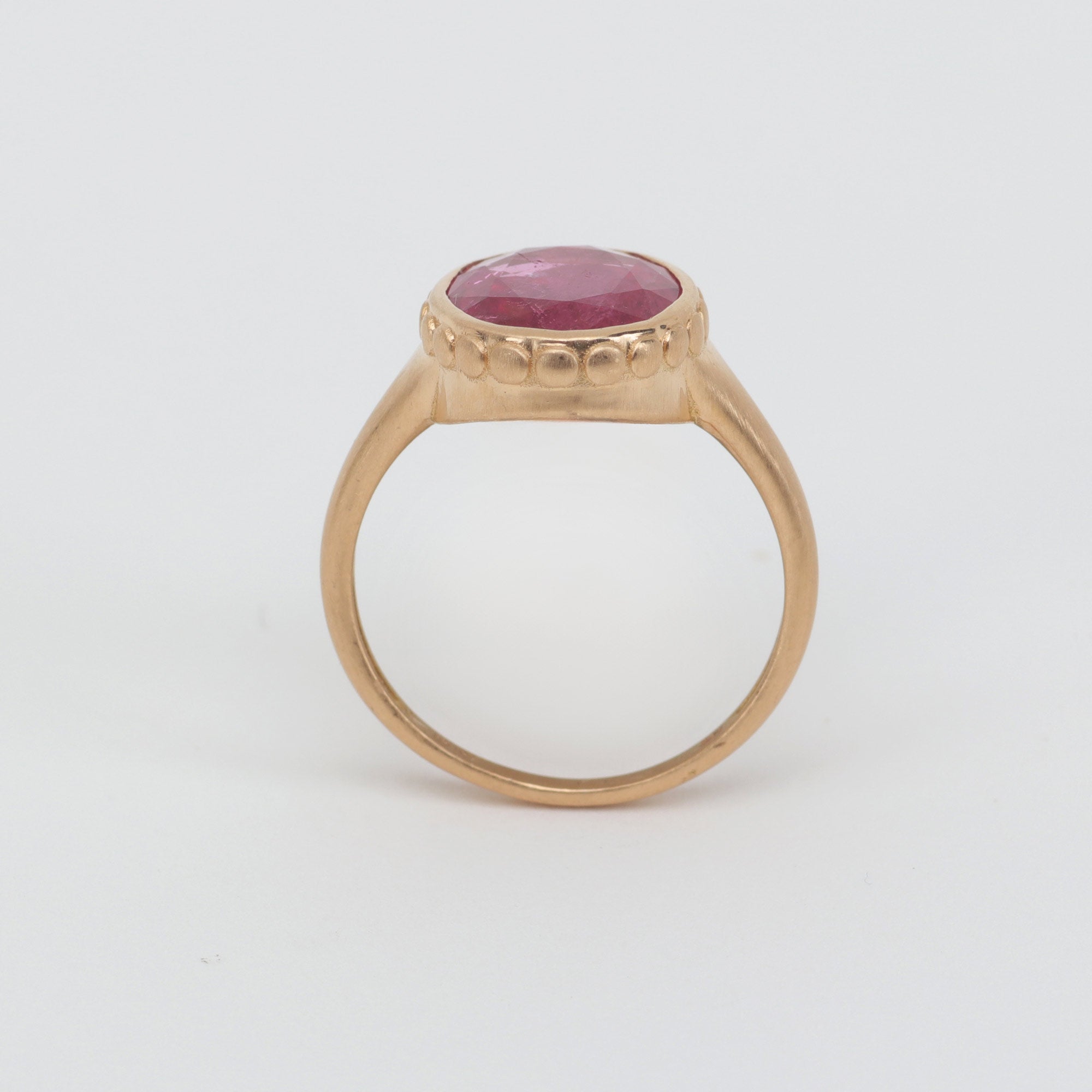 Oval Pink Tourmaline Ring