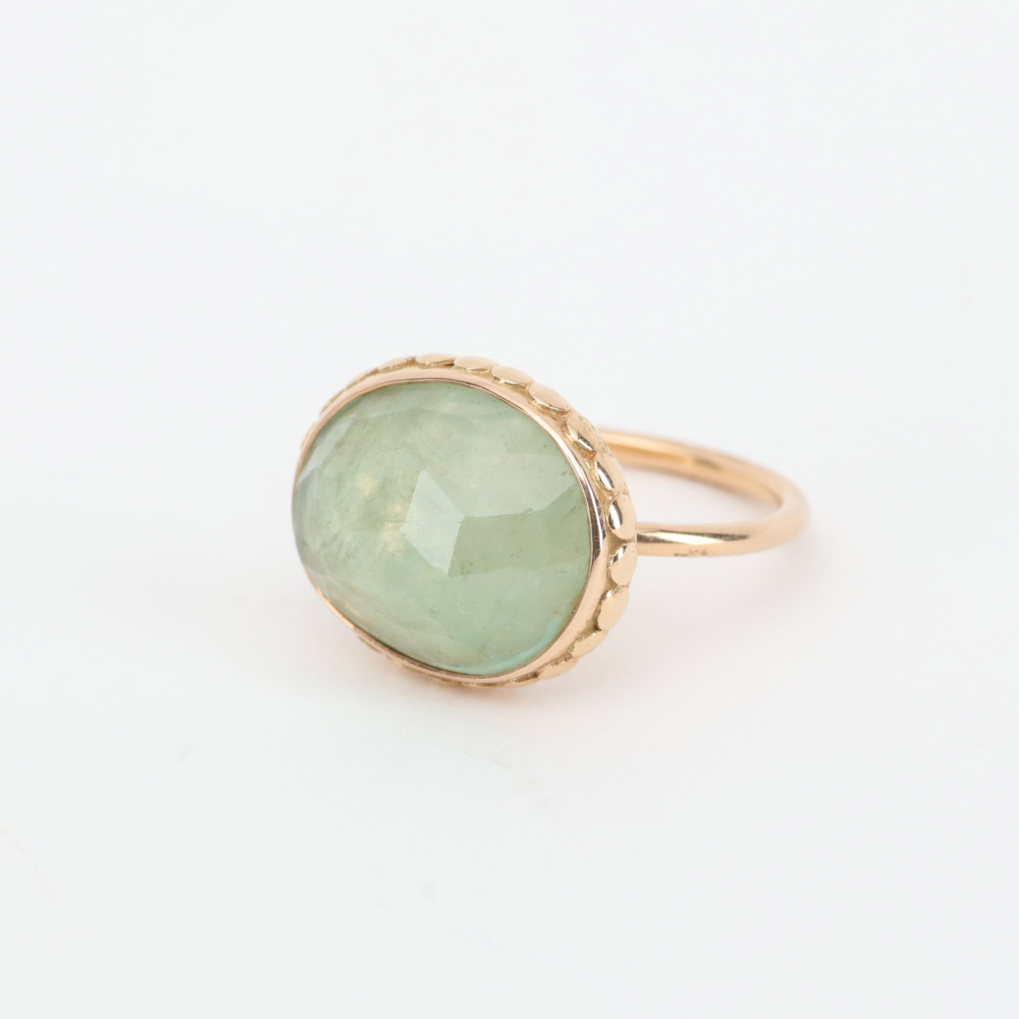 Pale Green Emerald Rose Cut Ring