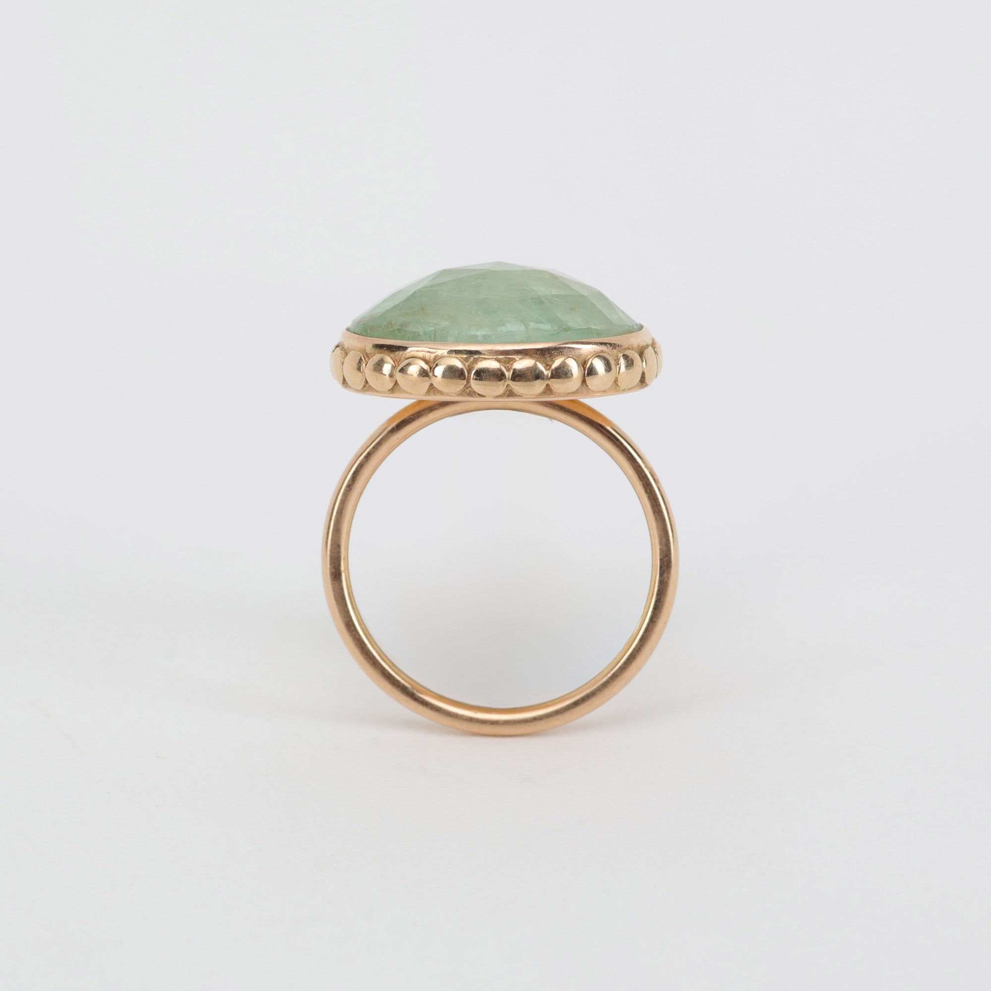 Pale Green Emerald Rose Cut Ring