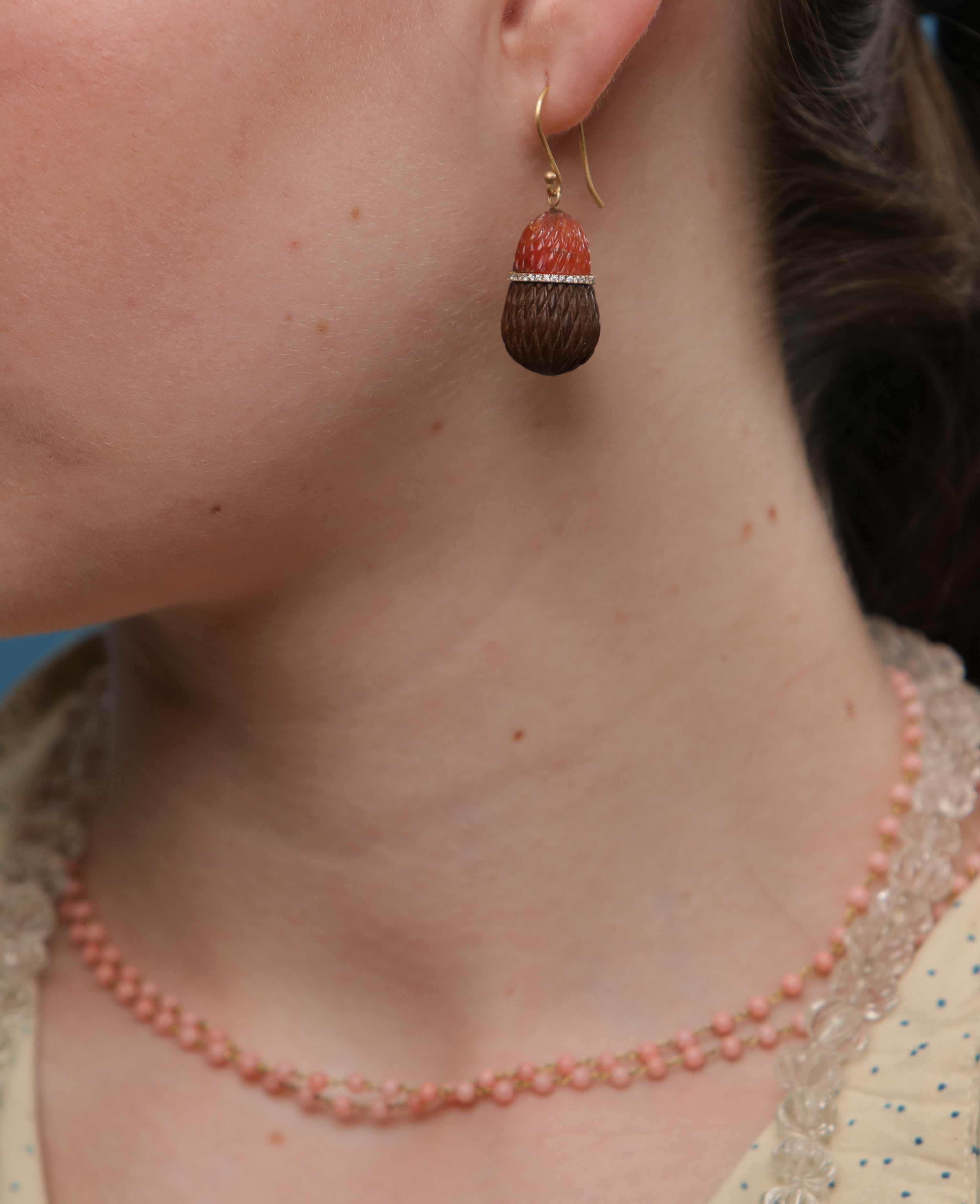 Rosewood + Carnelian Acorn