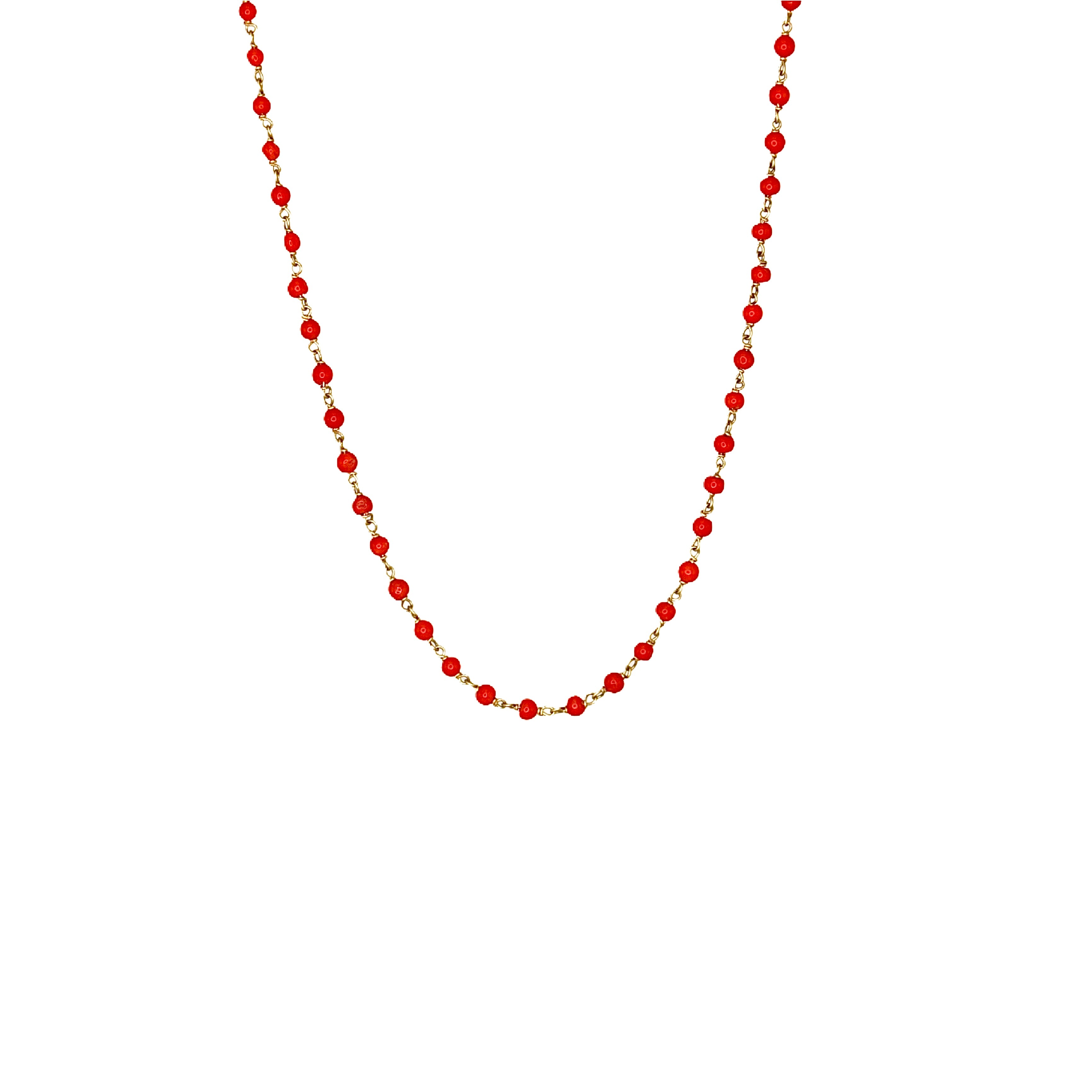 Coral and 18k Chain Necklace