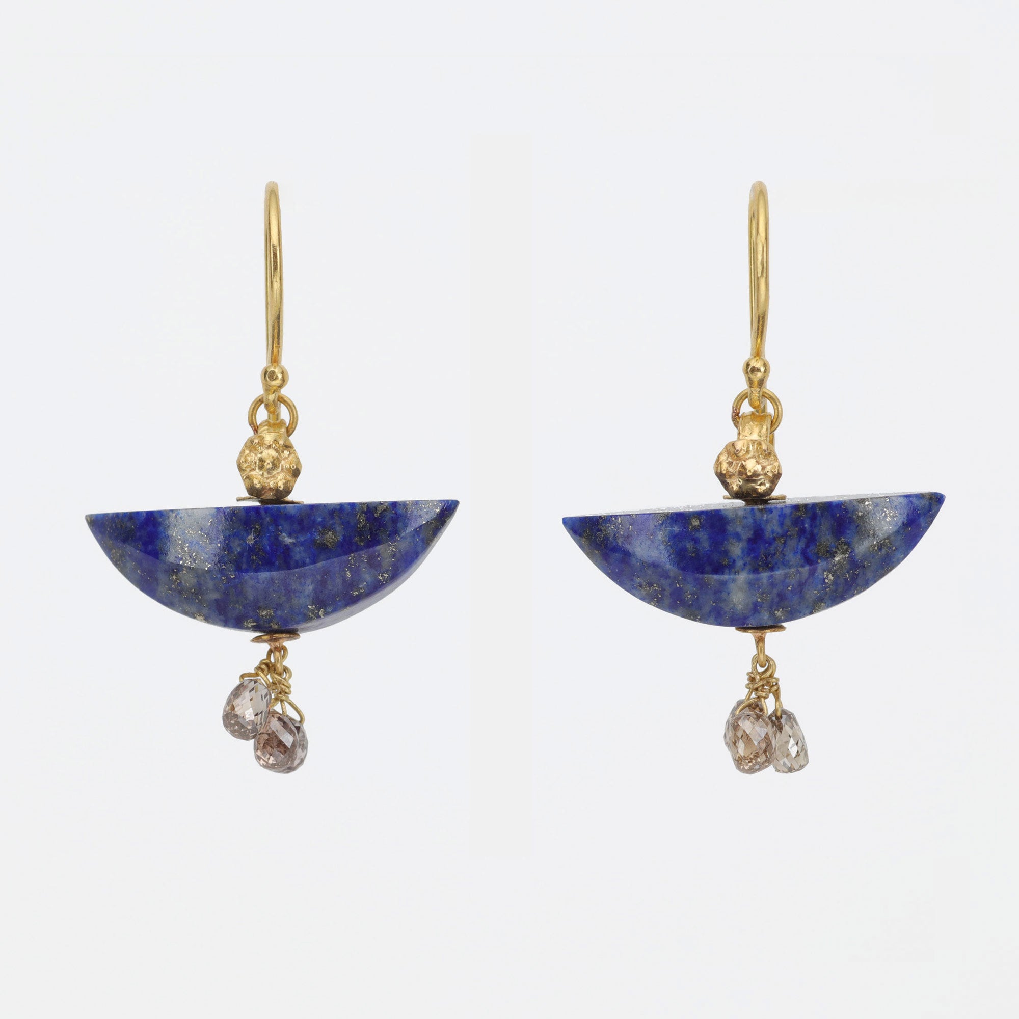 Lapis Boat Earrings