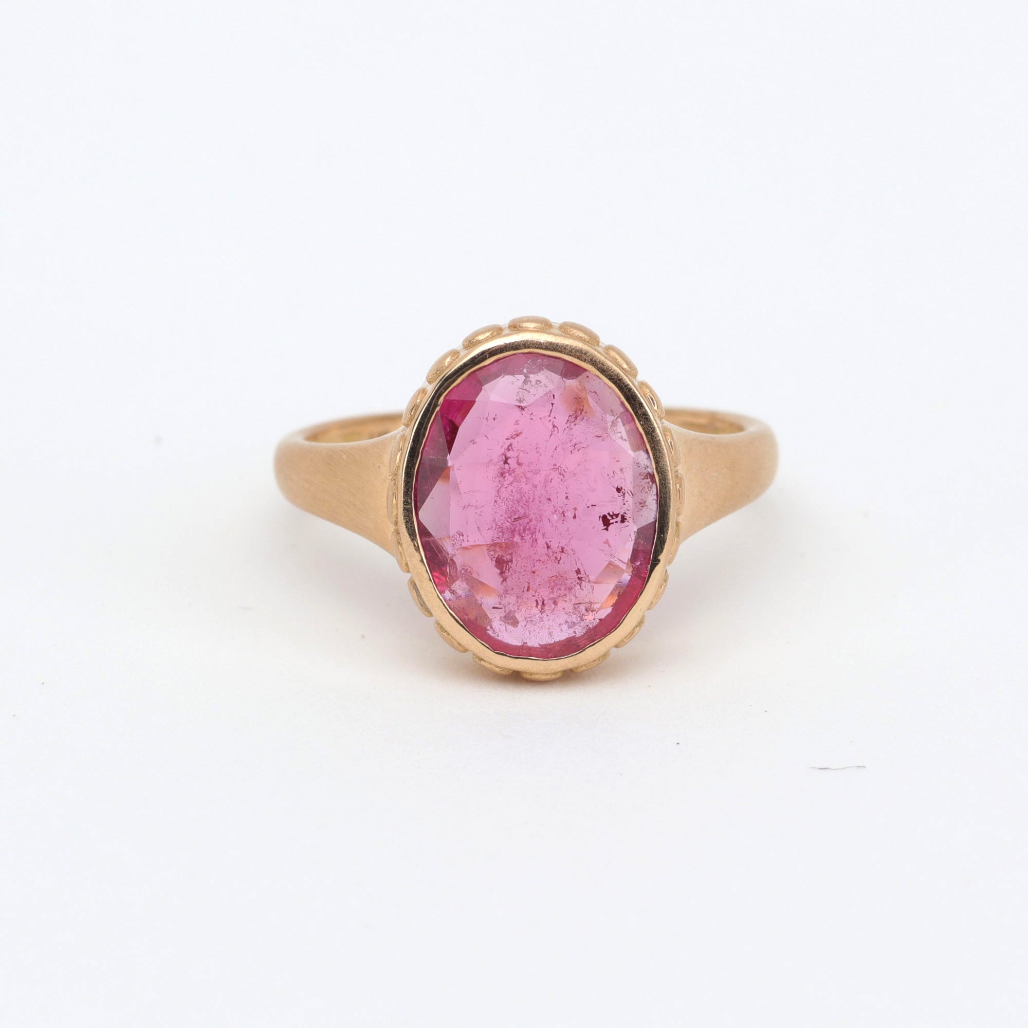 Oval Pink Tourmaline Ring