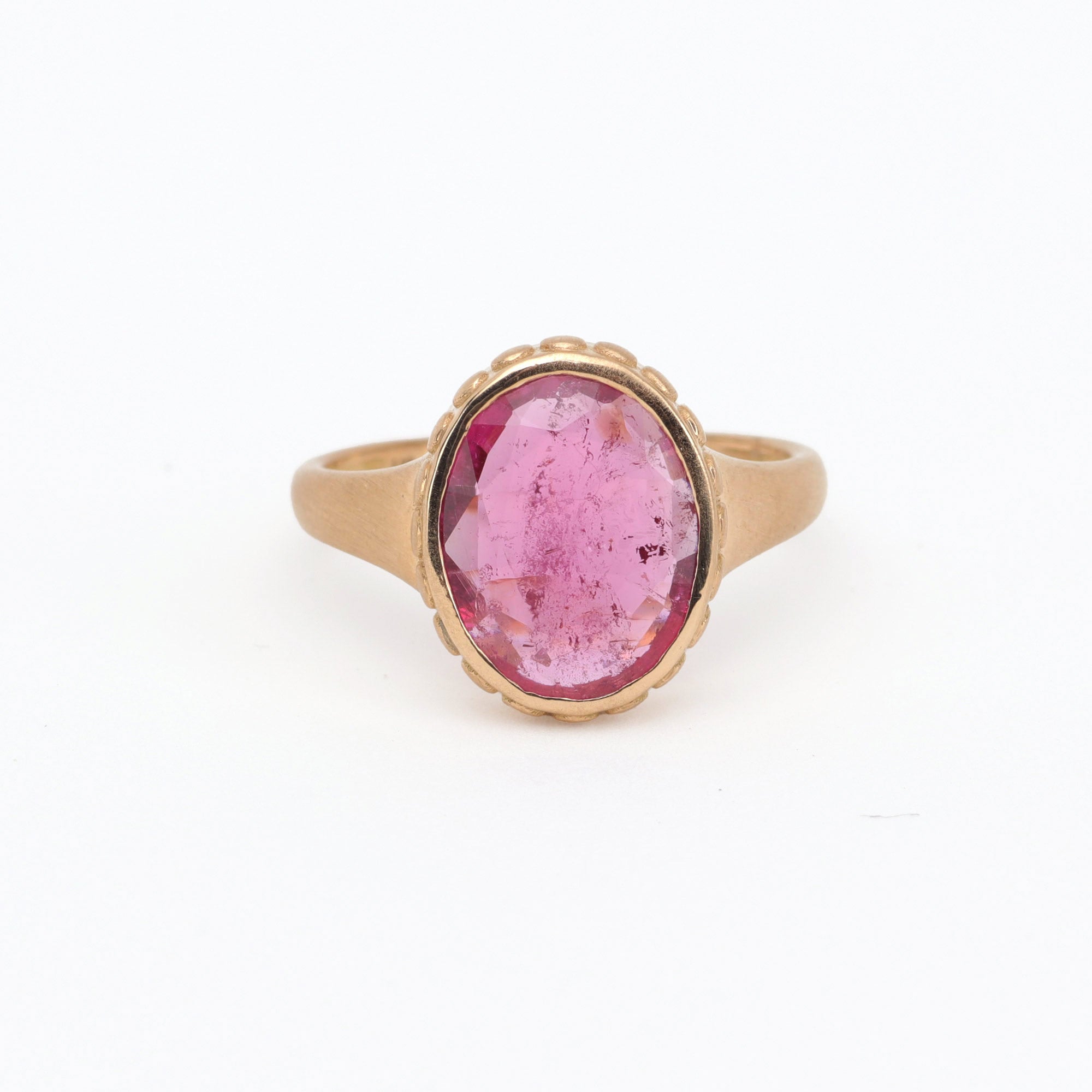Oval Pink Tourmaline Ring