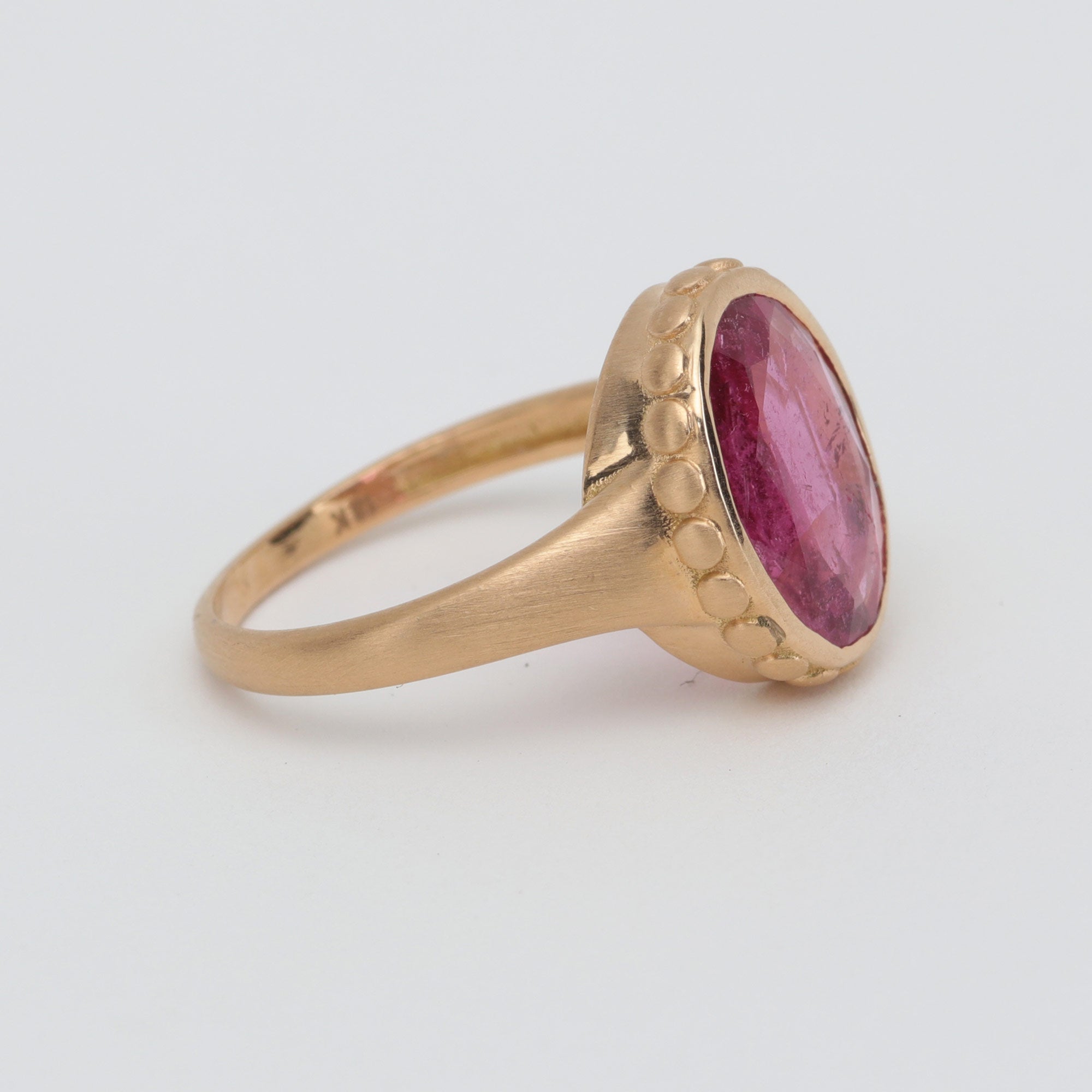 Oval Pink Tourmaline Ring
