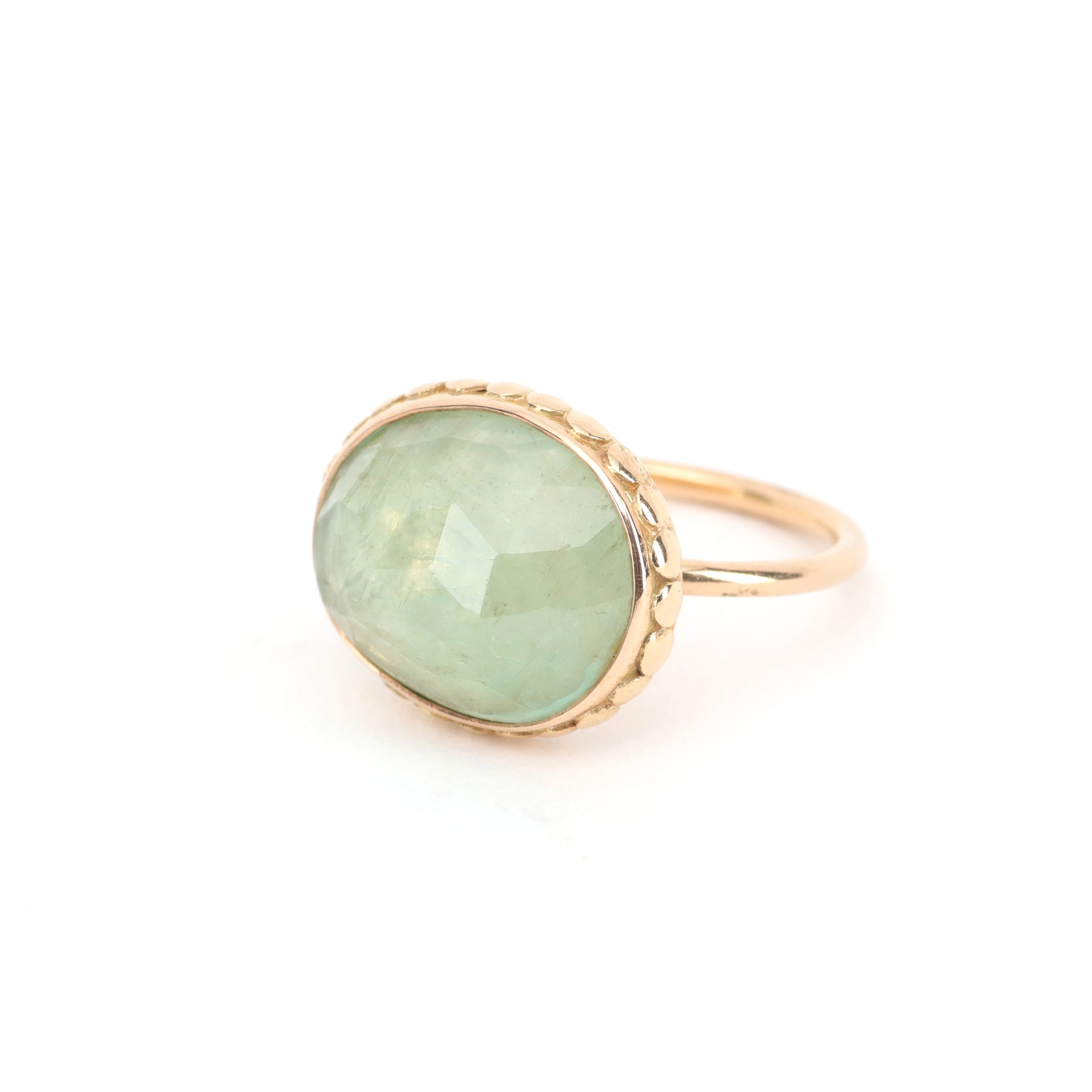 Pale Green Emerald Rose Cut Ring