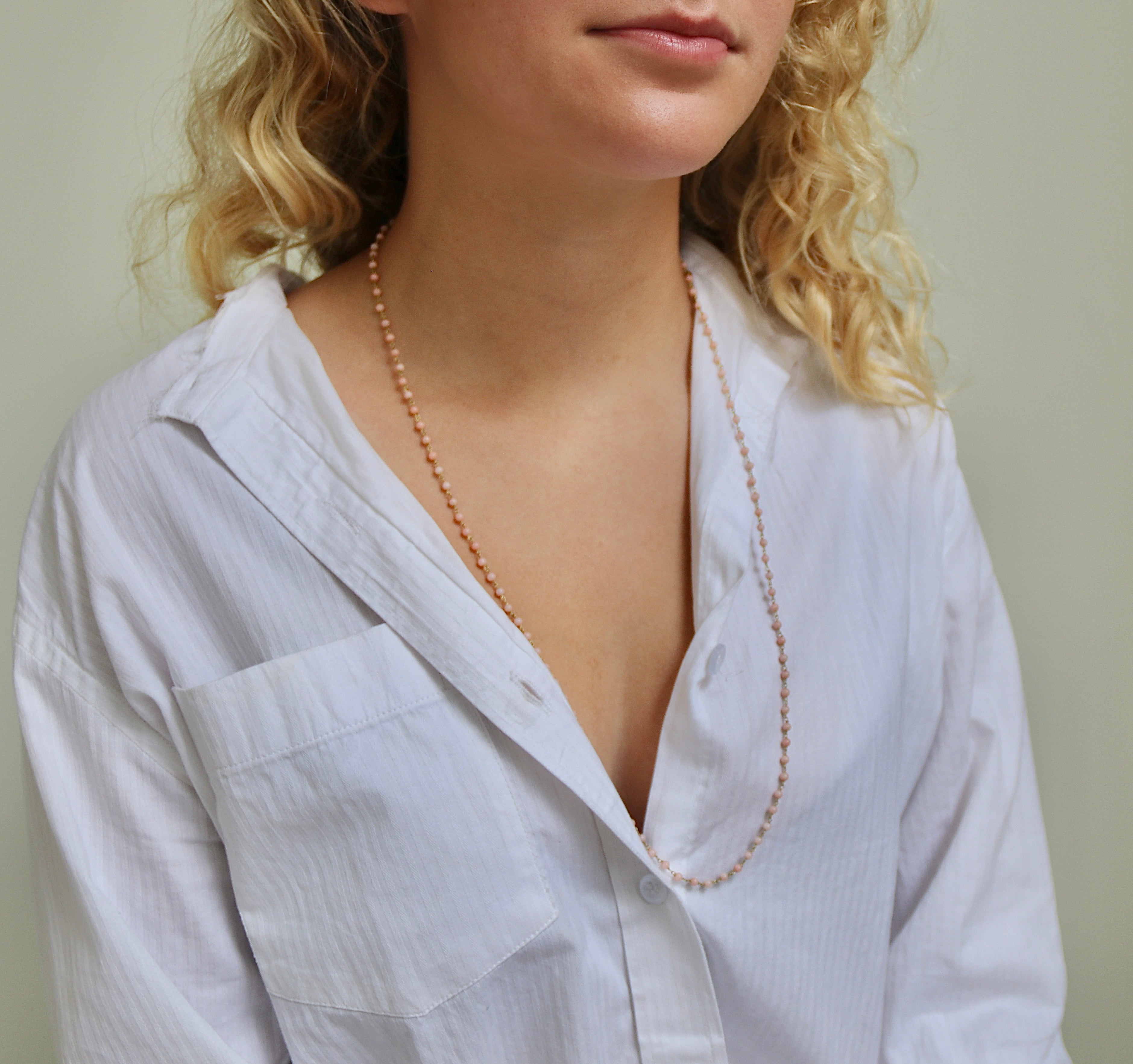 Angel Skin Coral and 18k Necklace